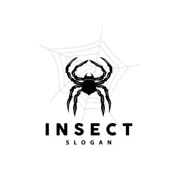Spider Logo, Insect Animal Vector, Premium Vintage Design, Icon Template Symb Illustrazione stock
