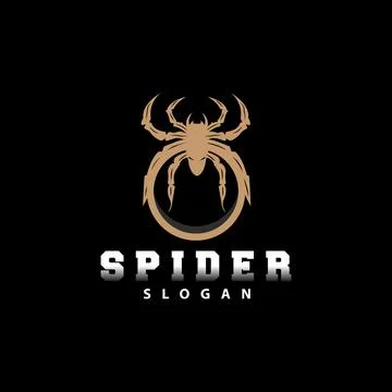 Spider Logo, Insect Animal Vector, Premium Vintage Design, Icon Template Symb Illustrazione stock