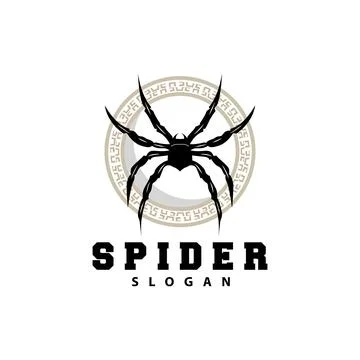 Spider Logo, Insect Animal Vector, Premium Vintage Design, Icon Template Symb Illustrazione stock