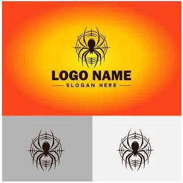 Spider logo vector art icon graphics for company brand business icon Spider.. Stock Illustration