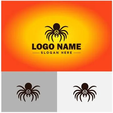Spider logo vector art icon graphics for company brand business icon Spider.. Stock Illustration