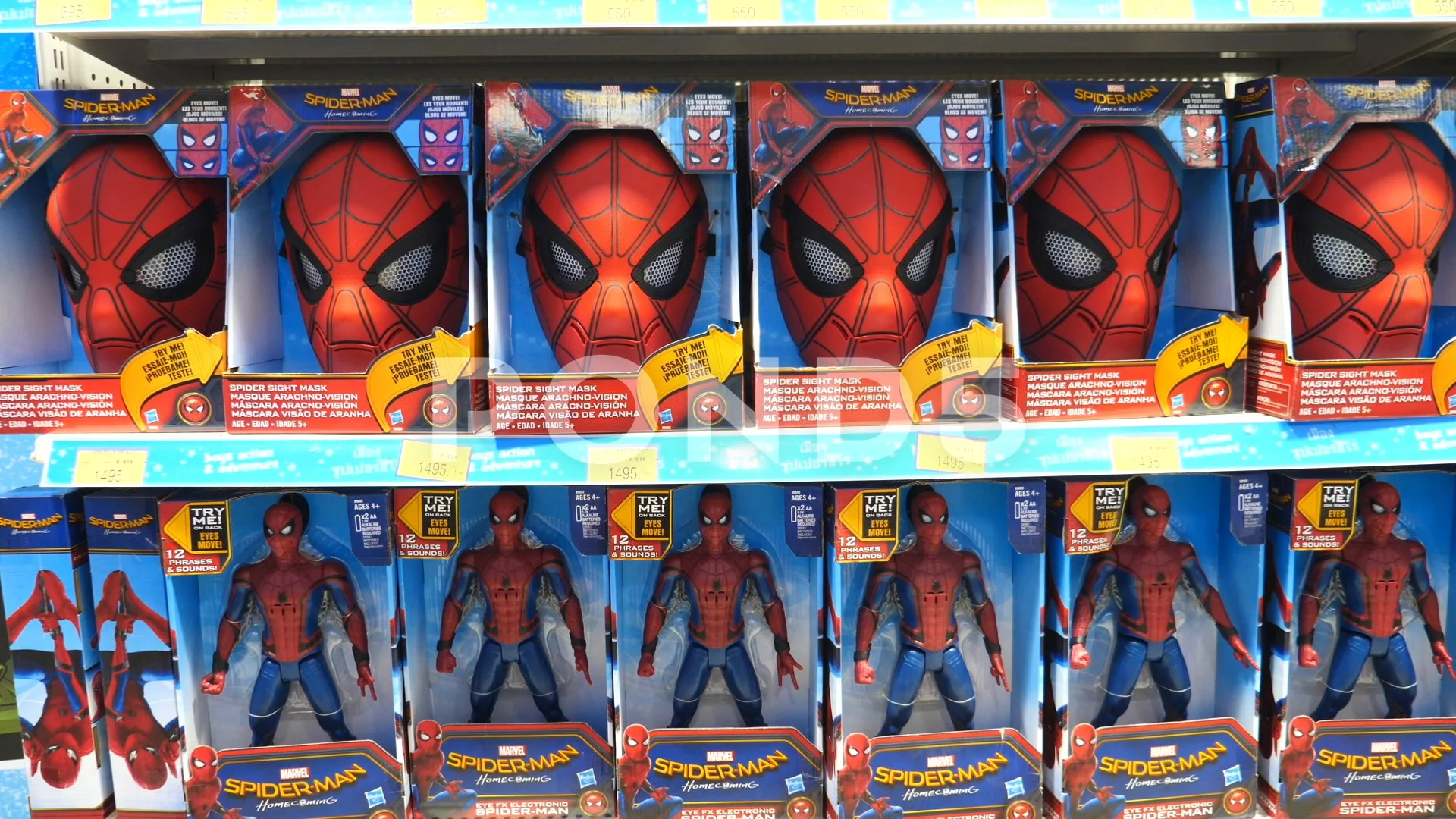 Spider-Man On Display For Sale At Toy St... | Stock Video | Pond5