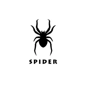 Spider Man Insect Arthropod symbol logo design silhouette Stock Illustration
