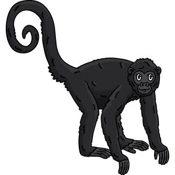 Spider Monkey Animal Cartoon Colored Clipart Stock Illustration