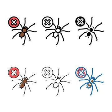 Spider multistyle control color icon vector イラスト素材