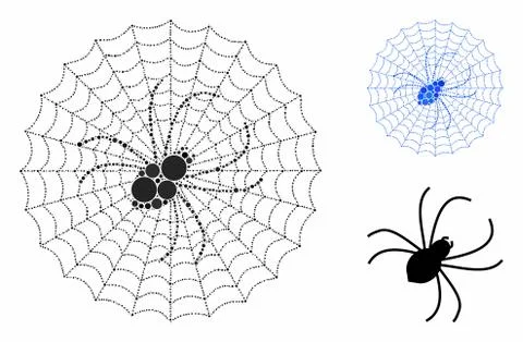 Spider net Composition Icon of Circles Stock Illustration