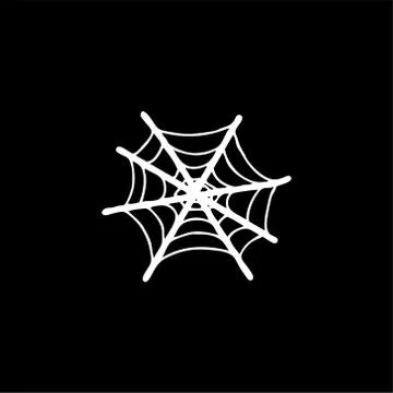 Spider Net Icon On Black Background. Black Flat Style Vector Illustration Illustrazione stock