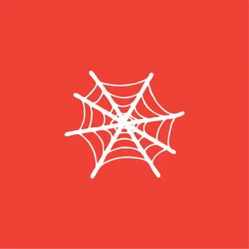 Spider Net Icon On Red Background. Red Flat Style Vector Illustration Illustrazione stock