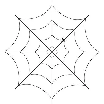 Spider with net icon, Spider in net silhouette, Halloween icon, Creepy Spid.. Stock Illustration