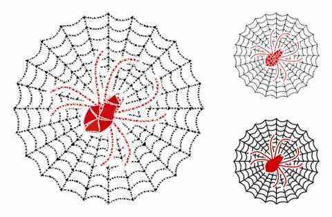 Spider net Mosaic Icon of Bumpy Elements Stock Illustration