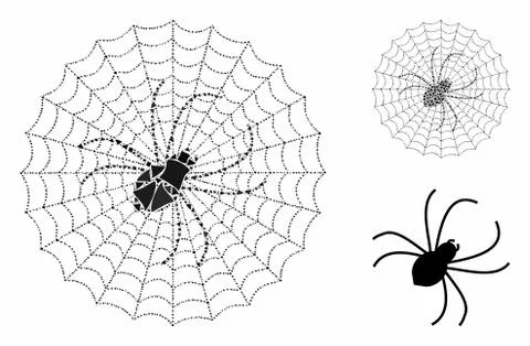 Spider net Mosaic Icon of Humpy Parts Stock Illustration