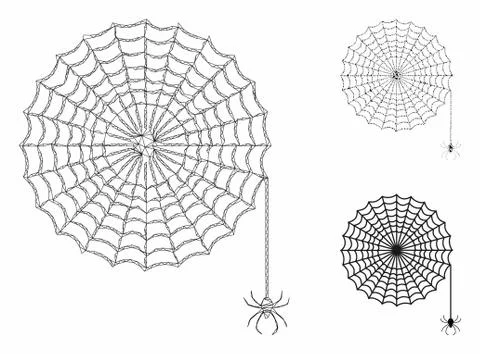 Spider Net Vector Mesh 2D Model and Triangle Mosaic Icon 스톡 일러스트