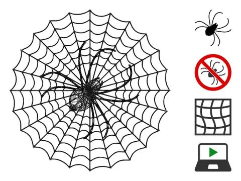 Spider Net Web Vector Mesh Illustration Stock Illustration