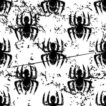 Spider pattern, grunge, monochrome 스톡 일러스트