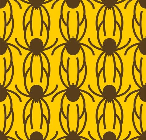 Spider pattern seamless. Arthropod animal background. vector texture Stock Illustration