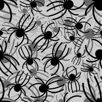 Spider pattern seamless. Arthropod animal background. vector texture Stock Illustration