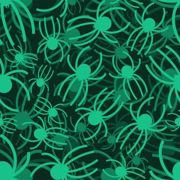 Spider pattern seamless. Arthropod animal background. vector texture Stock Illustration