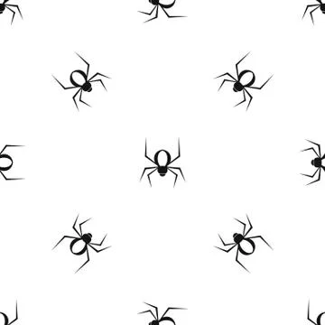 Spider pattern seamless black Stock Illustration