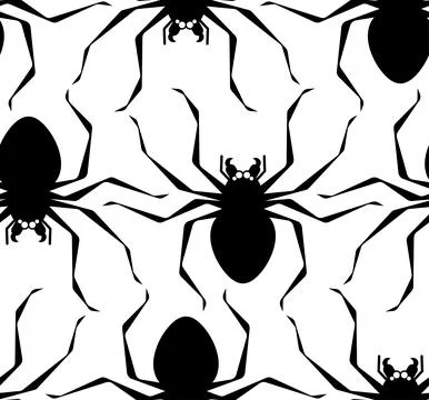 Spider pattern seamless. Poisonous dangerous insect background. Vector textur Illustrazione stock