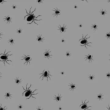 Spider pattern seamless. Poisonous dangerous insect background. Vector textur Illustrazione stock