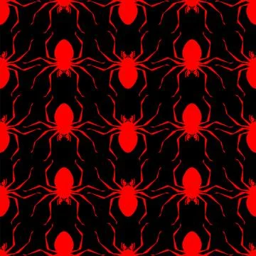 Spider pattern seamless. Poisonous dangerous insect background. Vector textur Stock Illustration