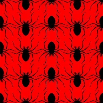 Spider pattern seamless. Poisonous dangerous insect background. Vector textur Ilustración de archivo