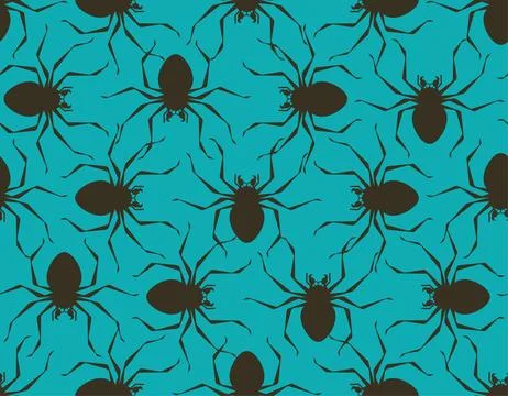 Spider pattern seamless. Poisonous dangerous insect background. Vector textur Ilustración de archivo