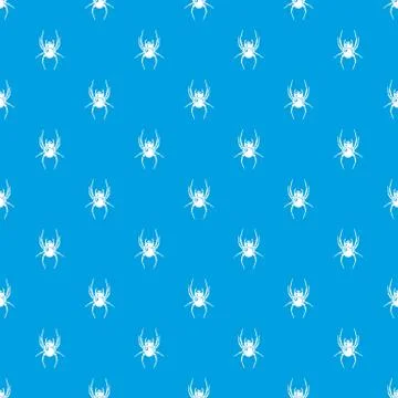 Spider pattern vector seamless blue 스톡 일러스트