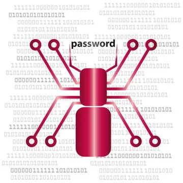 Spider, PC Virus, Trojans, Security Stock Illustration