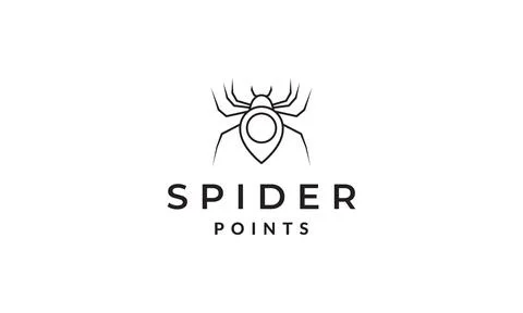 Spider with pin map location logo symbol vector icon illustration graphic d.. 스톡 일러스트