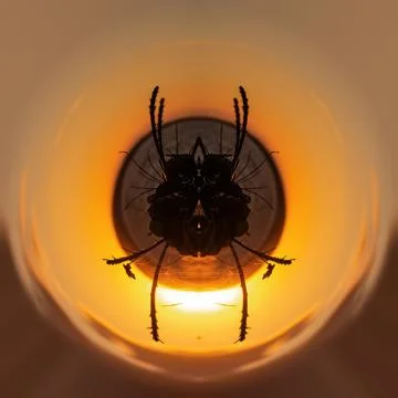 Spider planet. Polar coordinates, a circular image 스톡 사진