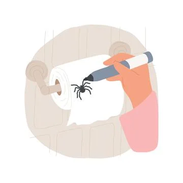 Spider prank isolated cartoon vector illustration. Ilustración de archivo