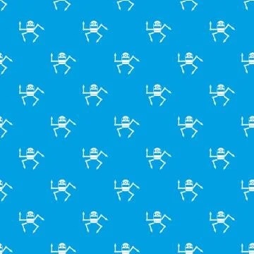 Spider robot pattern seamless blue Stock Illustration