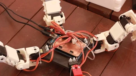Spider robot shows his ability Stock Footage 63503635