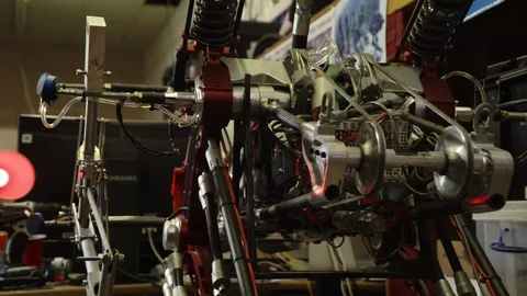 Spider robot in workshop Stock-Footage 93527407