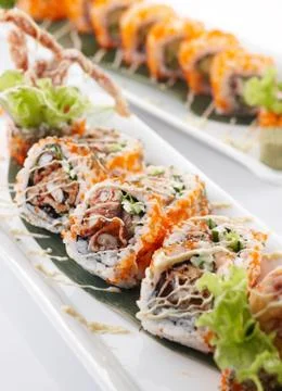 Spider roll maki Stock Photos