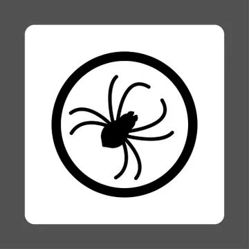 Spider Rounded Square Button Stock Illustration