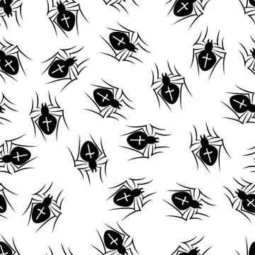 Spider seamless vector pattern Illustrazione stock
