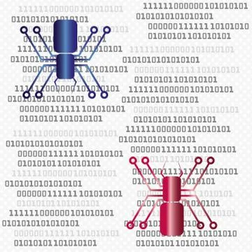 Spider, security, internet, digital, hacking Illustrazione stock