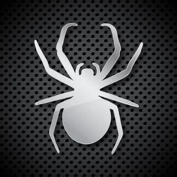 Spider shape on a circular grid Stock Illustration