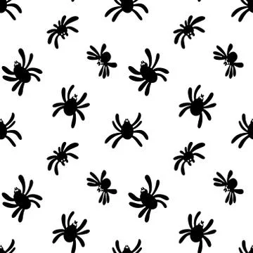Spider silhouette pattern on white background Stock Illustration