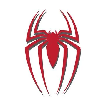 Spider Silhouette Vector logo design. イラスト素材