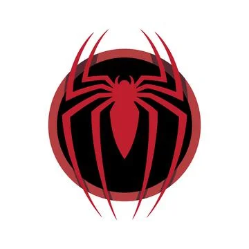 Spider Silhouette Vector logo design. イラスト素材