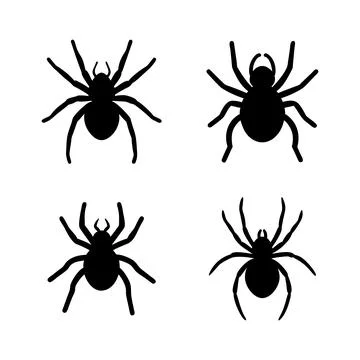 Spider silhouettes Stock Illustration