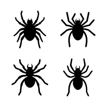 Spider silhouettes Stock Illustration