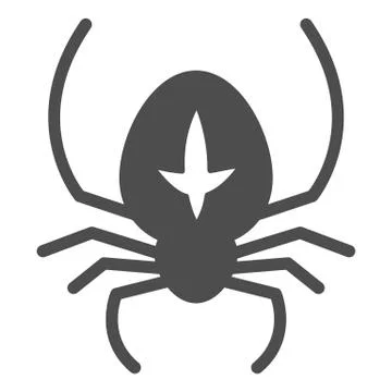 Spider solid icon, halloween concept, arthropod animal that weaves web sign on Stock Illustration