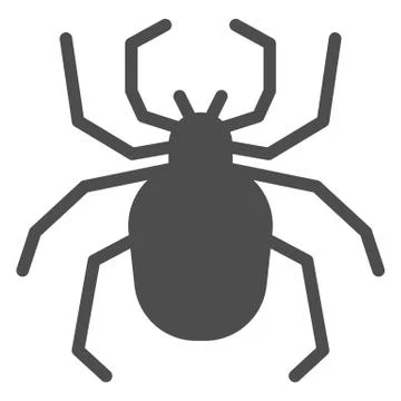 Spider solid icon, Insects concept, Scary arachnid insect sign on white Illustrazione stock