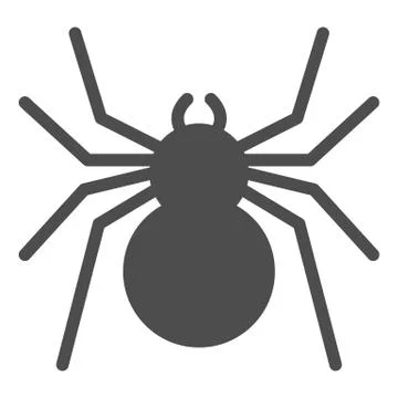Spider solid icon, Insects concept, predatory arachnid sign on white background 스톡 일러스트