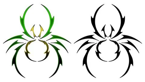 Spider tattoo Stock Illustration