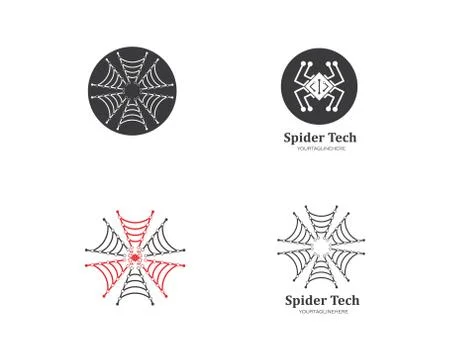 Spider technology logo vector icon illustration Stock Illustration